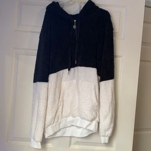 black and white fur/sherpa pullover